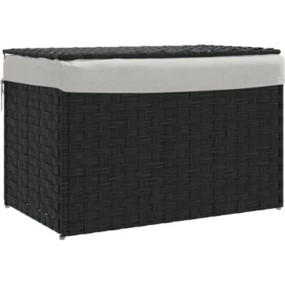 vidaXL Koš na prádlo s víkem černý - 55,5x35x34 cm - Koš na prádlo vidaXL Koš na prádlo s víkem černý - 55,5x35x34 cm - Koš na prádlo