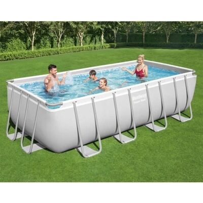 Bestway Rektangulært Stål Pool - 488x244x122 cm - Holdbart & Nem at Opsætte Bestway Rektangulært Stål Pool - 488x244x122 cm - Holdbart & Nem at Opsætte