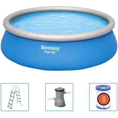 Bestway Aufblasbarer Pool - Verstärkte 3-Schicht-Wände - 457x122 cm - Aufstellpool Bestway Aufblasbarer Pool - Verstärkte 3-Schicht-Wände - 457x122 cm - Aufstellpool