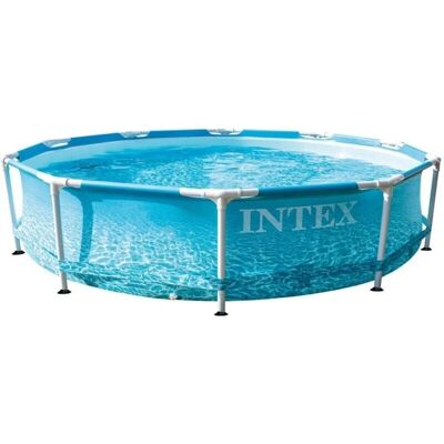 Intex Pool - 305x76 cm - Above Ground Pool, Metal Frame, Blue Intex Pool - 305x76 cm - Above Ground Pool, Metal Frame, Blue