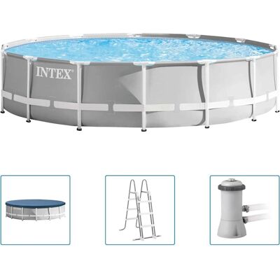 Intex Grå Prism Frame Pool 427x107 cm - Pool Intex Grå Prism Frame Pool 427x107 cm - Pool