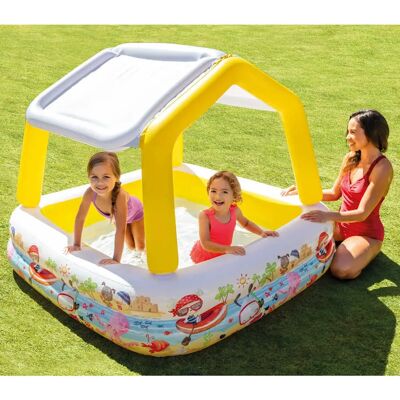 Intex Aufblasbares Planschbecken mit Sonnenschutz - 157x157x122 cm - Pool Intex Aufblasbares Planschbecken mit Sonnenschutz - 157x157x122 cm - Pool