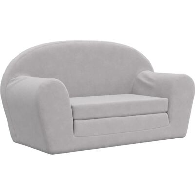 Vidaxl - Sofa-Bett für Kinder 2 Plätze weiche Plüsch hellgrau - Kindersofa Vidaxl - Sofa-Bett für Kinder 2 Plätze weiche Plüsch hellgrau - Kindersofa