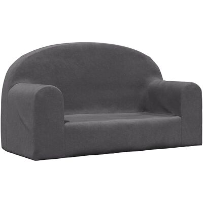 MAISONCHIC Kindersofa - Weiches Plüsch 2-Sitzer in Anthrazit MAISONCHIC Kindersofa - Weiches Plüsch 2-Sitzer in Anthrazit