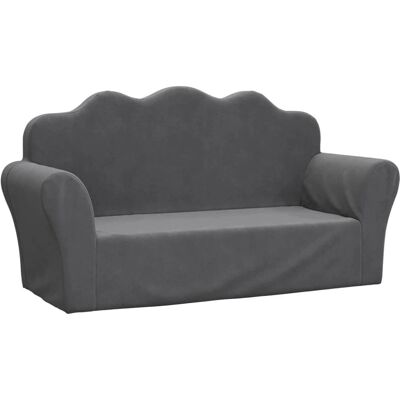 vidaXL Kinder-Sofa 2-Sitzer Anthrazit Weiches Plüsch - Kinder-Sofa vidaXL Kinder-Sofa 2-Sitzer Anthrazit Weiches Plüsch - Kinder-Sofa