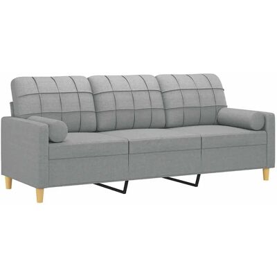 vidaXL Canapé 3 Places Gris Clair - Canapé vidaXL Canapé 3 Places Gris Clair - Canapé