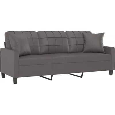 vidaxl Moderne grå 3-personers sofa med puder - Sofa vidaxl Moderne grå 3-personers sofa med puder - Sofa
