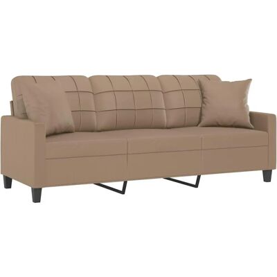 vidaXL 3-personers sofa cappuccino kunstlæder - Sofa vidaXL 3-personers sofa cappuccino kunstlæder - Sofa