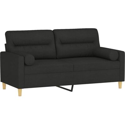 vidaXL 709928 - Moderne sort 2-personers sofa med puder vidaXL 709928 - Moderne sort 2-personers sofa med puder