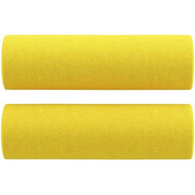 Canapé 2 Places en Tissu Jaune Clair avec Coussins - Canapé - Publicité Canapé 2 Places en Tissu Jaune Clair avec Coussins - Canapé - Publicité