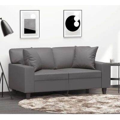 Vidaxl Sofa 120cm Grå Modern Design Holdbart Kunstlæder Vidaxl Sofa 120cm Grå Modern Design Holdbart Kunstlæder