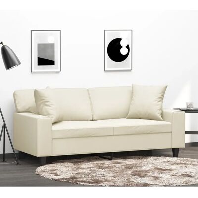 VIDAXL 2-Sitzer Sofa Kunstleder Creme 140cm - Sofa VIDAXL 2-Sitzer Sofa Kunstleder Creme 140cm - Sofa