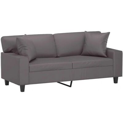 Sofá de 2 plazas con cojines - Gris - Sofá Sofá de 2 plazas con cojines - Gris - Sofá