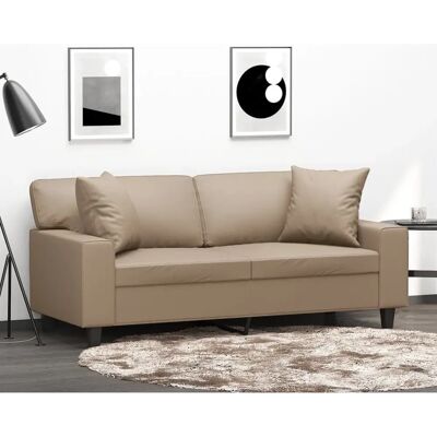 vidaXL 2-personers sofa cappuccino kunstlæder vidaXL 2-personers sofa cappuccino kunstlæder