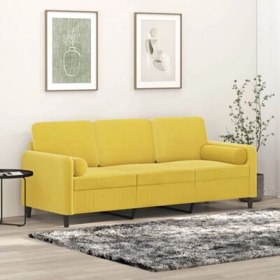 Velour 3-personers sofa - Moderne design, Aftagelige betræk, Stabil ramme Velour 3-personers sofa - Moderne design, Aftagelige betræk, Stabil ramme
