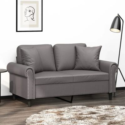 vidaXL 2-Sitzer-Sofa mit Kissen - Modernes Design, Grau vidaXL 2-Sitzer-Sofa mit Kissen - Modernes Design, Grau