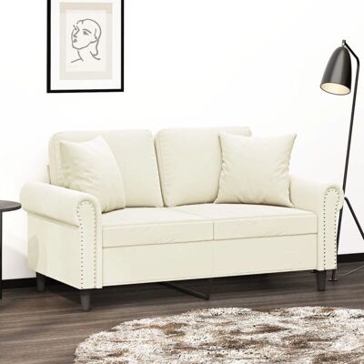 Vidaxl Sofa Samtcreme 2-Sitzer - Sofa Vidaxl Sofa Samtcreme 2-Sitzer - Sofa