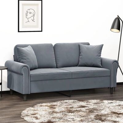 MAISONCHIC Modell 15957 Dunkelgraues Samt 2-Sitzer Sofa MAISONCHIC Modell 15957 Dunkelgraues Samt 2-Sitzer Sofa