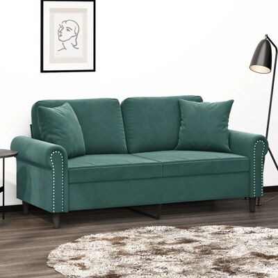 Vidaxl - Canapé Velours Vert Foncé 2 Places - Sofa - Publicité Vidaxl - Canapé Velours Vert Foncé 2 Places - Sofa - Publicité
