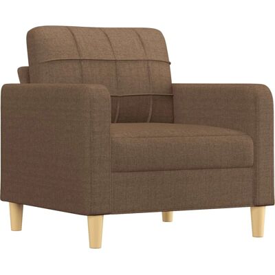 Sofá de tela marrón vidaXL con reposapiés - Sillón Sofá de tela marrón vidaXL con reposapiés - Sillón