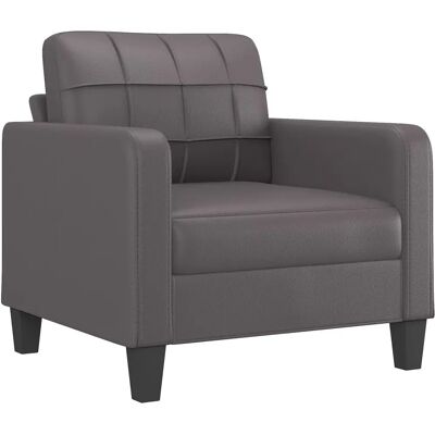 VIDAXL Fauteuil avec Pouf - Simplicité Moderne Gris - Publicité VIDAXL Fauteuil avec Pouf - Simplicité Moderne Gris - Publicité