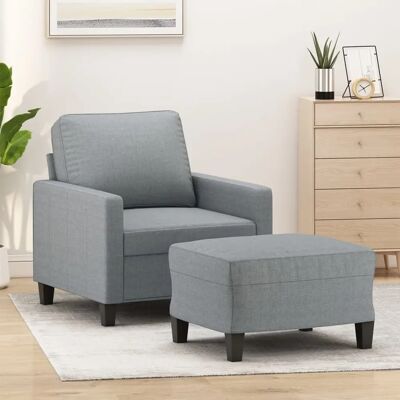 vidaXL Fauteuil avec repose-pieds - Confortable, moderne, tissu durable - Publicité vidaXL Fauteuil avec repose-pieds - Confortable, moderne, tissu durable - Publicité