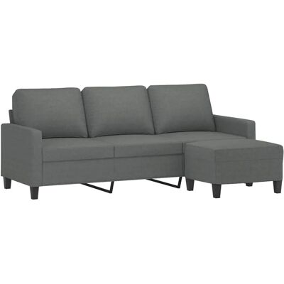Sofá de 3 plazas con taburete de tela - Sofa Sofá de 3 plazas con taburete de tela - Sofa