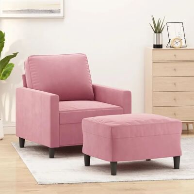 Sillón Rosa Terciopelo VIDAXL Sillón Rosa Terciopelo VIDAXL