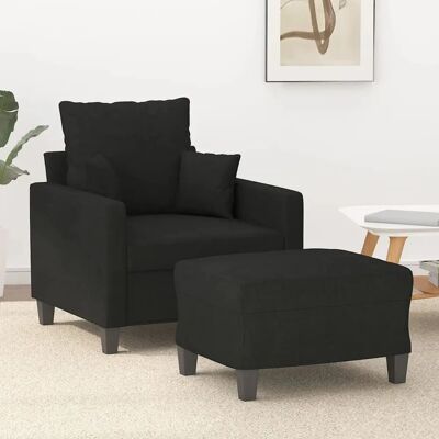 Sillón Negro VIDAXL con Taburete - Armchair Sillón Negro VIDAXL con Taburete - Armchair