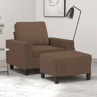 Vidaxl Lænestol med fodskammel - Brun - Armchair with Footstool Vidaxl Lænestol med fodskammel - Brun - Armchair with Footstool