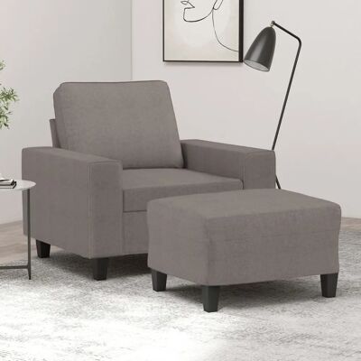 VIDAXL Fauteuil avec tabouret - Gris taupe - 94x77x80cm - Publicité VIDAXL Fauteuil avec tabouret - Gris taupe - 94x77x80cm - Publicité