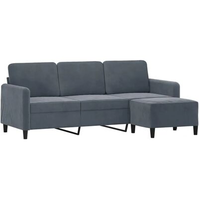 Canapé 3 places en velours avec ottoman - Sofa Canapé 3 places en velours avec ottoman - Sofa