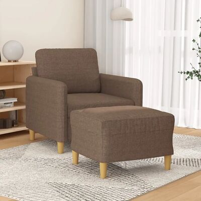 VIDAXL Sillón con Taburete - Marrón VIDAXL Sillón con Taburete - Marrón