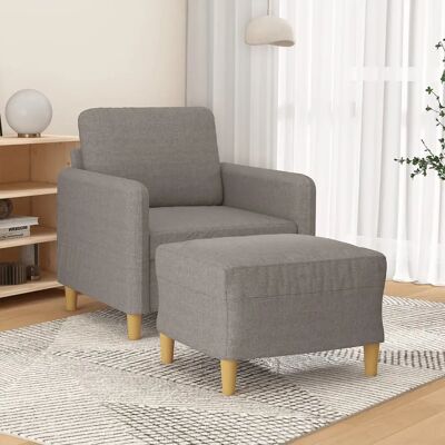 Sillón VIDAXL Gris Topo con Taburete - Sillón con Taburete Sillón VIDAXL Gris Topo con Taburete - Sillón con Taburete