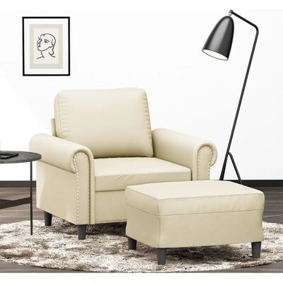 VIDAXL Fauteuil avec repose-pieds - Cuir synthétique durable - 92x77x80 cm - Publicité VIDAXL Fauteuil avec repose-pieds - Cuir synthétique durable - 92x77x80 cm - Publicité