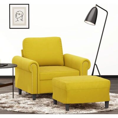 Fauteuil Vidaxl avec repose-pieds - Jaune - 60 cm - Publicité Fauteuil Vidaxl avec repose-pieds - Jaune - 60 cm - Publicité