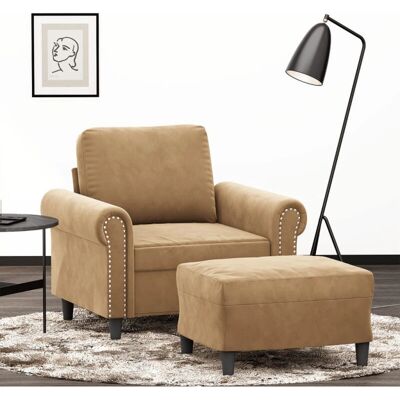 VIDAXL Fauteuil - Velours Durable, Moderne, Compact - Publicité VIDAXL Fauteuil - Velours Durable, Moderne, Compact - Publicité