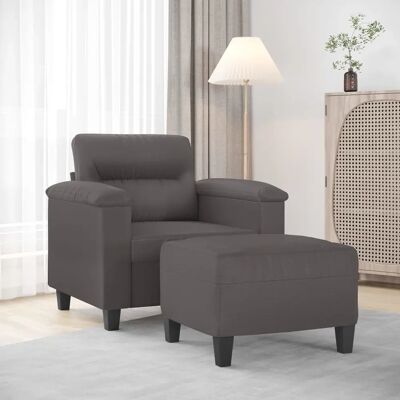 Fauteuil avec repose-pieds vidaXL - Cuir synthétique durable, Design moderne - Publicité Fauteuil avec repose-pieds vidaXL - Cuir synthétique durable, Design moderne - Publicité