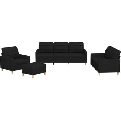 Conjunto de Muebles de Sala VidaXL - Negro Conjunto de Muebles de Sala VidaXL - Negro