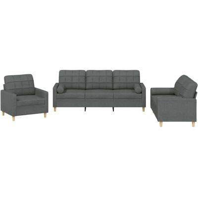 Ensemble de Meubles de Salon VidaXL Gris - Tissu Durable, Structure Stable - Publicité Ensemble de Meubles de Salon VidaXL Gris - Tissu Durable, Structure Stable - Publicité