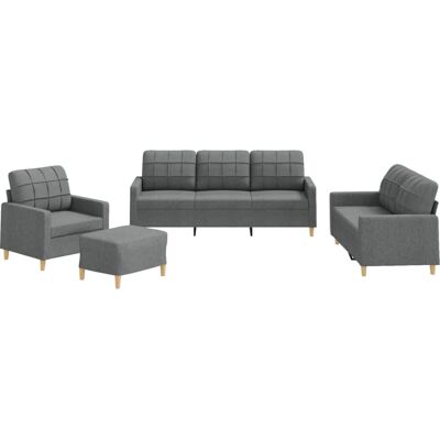 Ensemble de Mobilier de Salon VidaXL - Gris - Publicité Ensemble de Mobilier de Salon VidaXL - Gris - Publicité