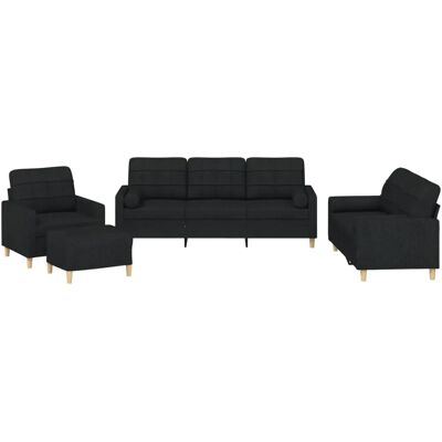 vidaXL Wohnzimmermöbel-Set - Schwarz 3201270 vidaXL Wohnzimmermöbel-Set - Schwarz 3201270