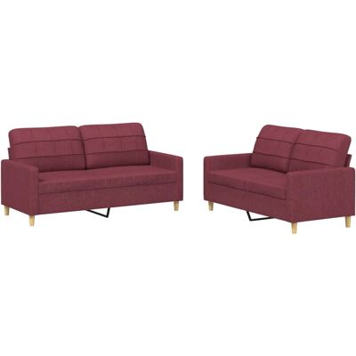 VidaXL 3201288 Wohnzimmermöbel-Set - Rot VidaXL 3201288 Wohnzimmermöbel-Set - Rot