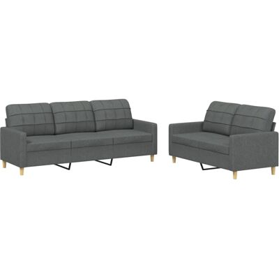 Ensemble de Mobilier de Salon VidaXL 3201315 - Canapé & Ottoman Gris - Publicité Ensemble de Mobilier de Salon VidaXL 3201315 - Canapé & Ottoman Gris - Publicité