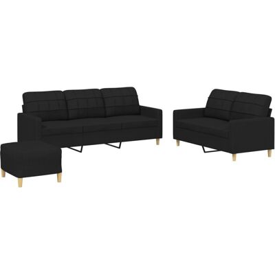 Ensemble de Mobilier de Salon VidaXL 3201318 - Noir - Publicité Ensemble de Mobilier de Salon VidaXL 3201318 - Noir - Publicité