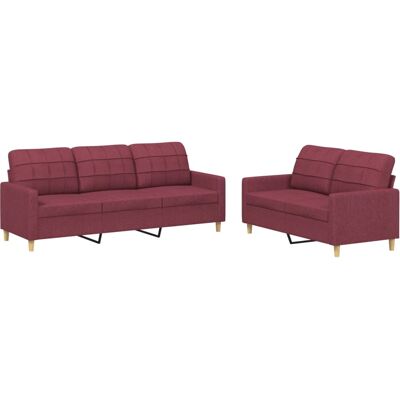 VidaXL 3201320 Ensemble de Mobilier de Salon - Rouge - Publicité VidaXL 3201320 Ensemble de Mobilier de Salon - Rouge - Publicité