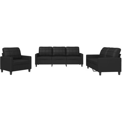 Ensemble de Mobilier de Salon VidaXL - Noir - Publicité Ensemble de Mobilier de Salon VidaXL - Noir - Publicité