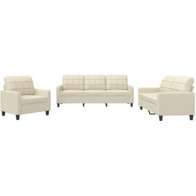 Vidaxl - Ensemble de Canapés avec Coussins - Crème - 3 Pièces - Mobilier de Salon - Publicité Vidaxl - Ensemble de Canapés avec Coussins - Crème - 3 Pièces - Mobilier de Salon - Publicité