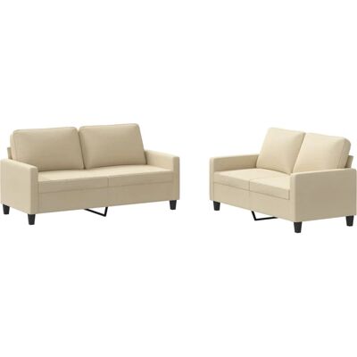 Ensemble de salon crème VidaXL - Living room furniture set - Publicité Ensemble de salon crème VidaXL - Living room furniture set - Publicité