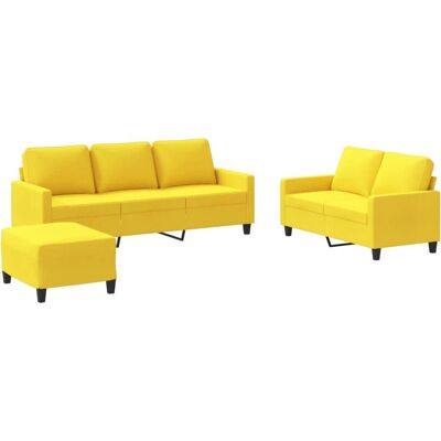 VidaXL 837464 Ensemble de salon en tissu jaune clair 3 pièces - Meubles - Publicité VidaXL 837464 Ensemble de salon en tissu jaune clair 3 pièces - Meubles - Publicité